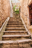 Fototapeta Na drzwi - Stone Steps up Kotor Alley