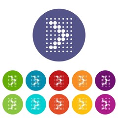 Poster - Design element with dots arrow icon, simple style