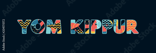 Fotomural Yom Kippur Concept Word Art Illustration