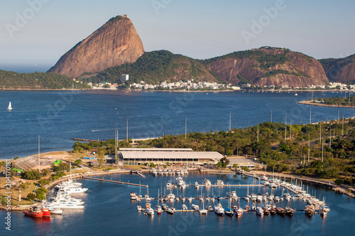 View of Marina da Gloria With Ships and Yachts in Guanabara Bay, and the Sugarlo Poster Mural XXL