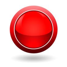 Clipping Paths,illustration Electronic And Technology Concept,single Simple Icon Red Button Set,for Control Panel Isolated On White Background For Finger Push To Start,beautiful Button For Dashboard