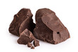 © vitals - Pieces of dark chocolate isolated on white background.