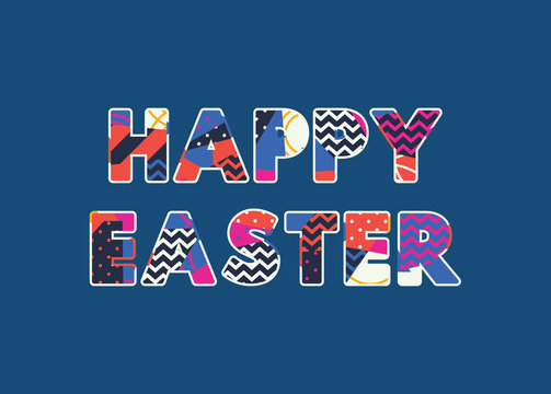 Happy Easter Concept Word Art Illustration