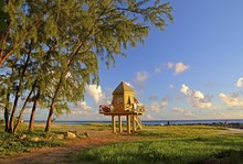 Typical Lifeguard Tower At Needhams Point Beach, Brigdetown, Barbados, Caribbean, Lesser Antilles, West Indies, Central America