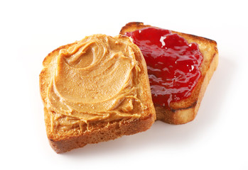 Wall Mural - toasted bread with peanut butter and jam