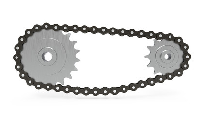 Chain transmission, 3D rendering.