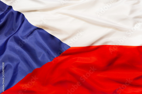 Cuadros en Lienzo Czech Republic national flag with waving fabric