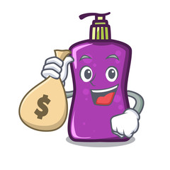 Poster - With money bag shampo character cartoon style