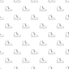 Poster - hiking boots pattern vector seamless repeating for any web design