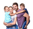 © Africa Studio - Portrait of couple with children on white background. Happy family