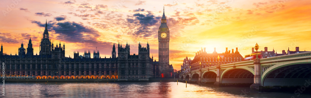 Big Ben and House of Parliament - obrazy, fototapety, plakaty 