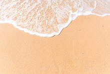 Tropical Beach Background With Soft Wave And White Sand