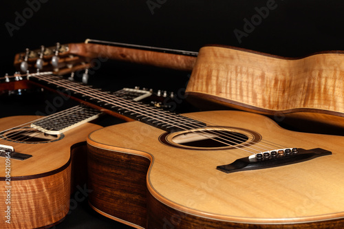 Fototapety Muzyka acoustic-guitars-hand-made-wooden-classical-and-folk-music-instruments