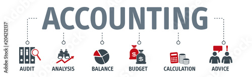 Cuadros en Lienzo Banner accounting concept