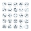 © djvectors - Modern Simple Set of transports, industry, furniture Vector outline Icons. Contains such Icons as  industry,  bicycle,  airplane,  gas, oil and more on white background. Fully Editable. Pixel Perfect