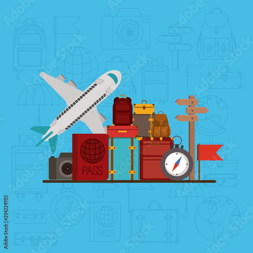 travel around the world set icons vector illustration design Tablou Canvas
