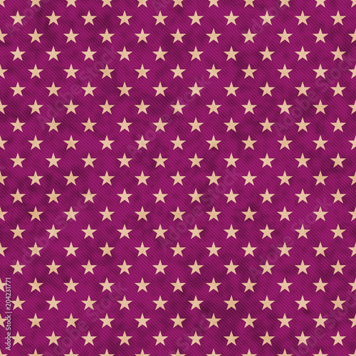 Cotton fabric Purple and beige stars seamless pattern background