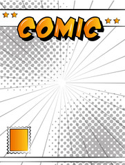 comic pop art book retro halftone sunburst background vector illustration