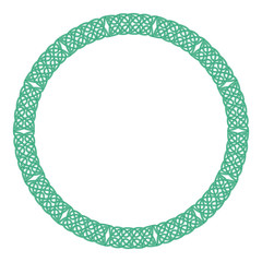 Round celtic knots frame. Traditional medieval frame pattern illustration.