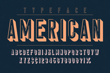 Canvas Print - American trendy vintage display font design, alphabet, typeface