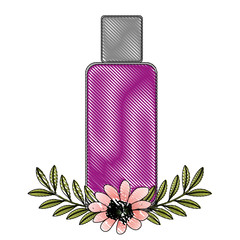 Poster - packaging cream container product cosmetic flowers essence vector illustration drawing