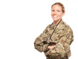 © Straight8Stock - Female Army doctor in uniform with copy space.