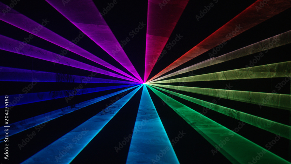 Wide rainbow laser beams on black background 3 Stock Photo | Adobe Stock