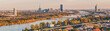 Panoramic view over the Danube in Vienna towards the Vienna International Centre