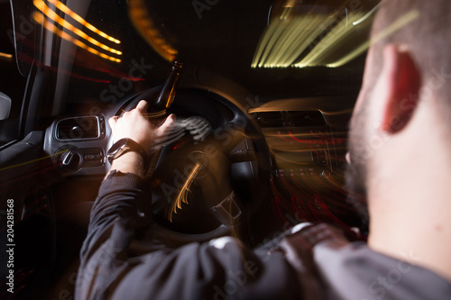 Fotografie, Obraz Drunk Driving, Speeding, Being too Tired to Drive are Potential Concepts for Thi