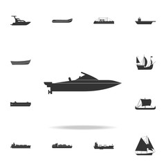 Poster - powerboat icon. Detailed set of water transport icons. Premium graphic design. One of the collection icons for websites, web design, mobile app