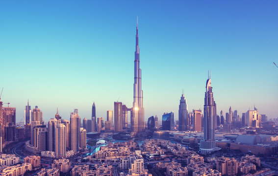 Fototapete -  - Dubai skyline, United Arab Emirates