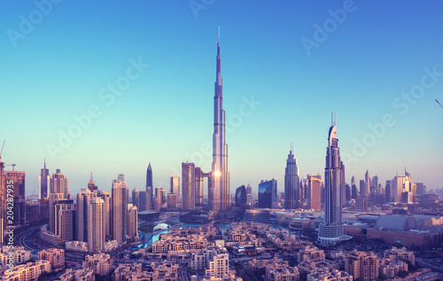 Foto-Lamellenvorhang - Dubai skyline, United Arab Emirates (von Iakov Kalinin)