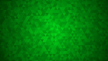 Abstract Background Of Small Triangles In Green Colors.