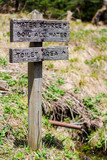 Fototapeta Lawenda - Trail Sign, Toilet Area and Water Source