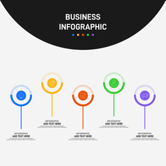 Infographic business template layout design with 5 options