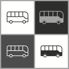 Sticker - Vector bus icon