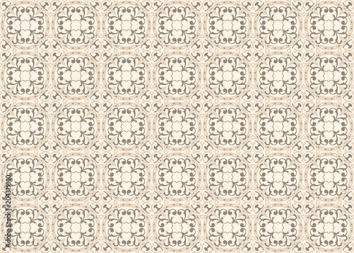 Ornamental Decorative Seamless Pattern, Mosaic Abstract Background - Repetiti...