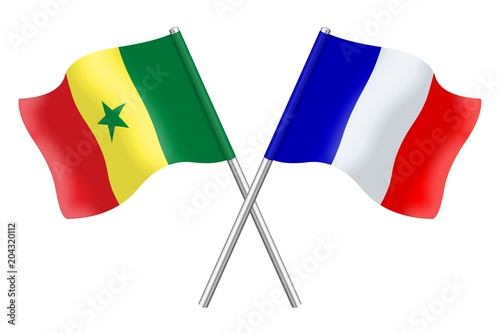 Drapeaux Du Senegal Et De La France Stock Illustration Adobe Stock