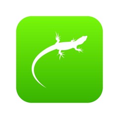 Canvas Print - Lizard icon digital green