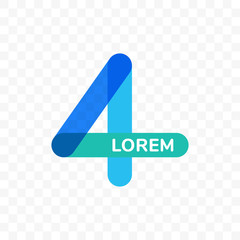 Poster - Number 4 four vector modern icon