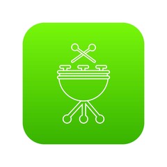 Poster - Drums icon green vector