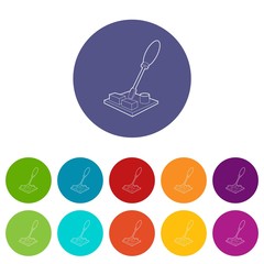 Poster - computer repair icon, outline style