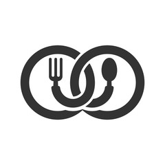 Sticker - restaurant logo. spoon and fork icon. symbol. vector eps 08.