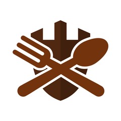 restaurant logo. spoon and fork icon. symbol. vector eps 08.