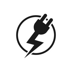 Sticker - Thunder logo. Power icon. Electric symbol. Vector eps 08.