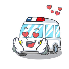 Canvas Print - In love ambulance mascot cartoon style