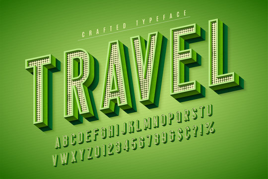 Good vibes retro typeface. 3d display font, poster