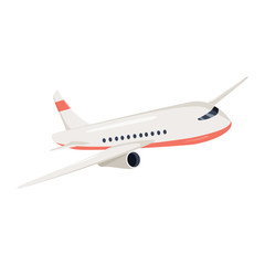 aeroplane icon vector illustration. airplane flight travel symbol. flat plane view of a flying aircr