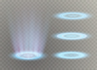 Wall Mural - magic portal of fantasy. futuristic teleport. light effect. light rays of the night scene and sparks