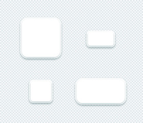 Poster - Vector 3d Blank White Paper Layered Square Shapes Set